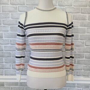Striped Open Back Knit Sweater By Ale By Alessandra Size S Acadamia Bohochic